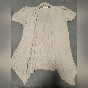 Ambiance Apparel Women's Light Beige Open Front Cardigan